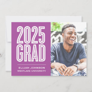 SIMPLY BOLD 2025 GRAD PHOTO GRADUATION INVITATION