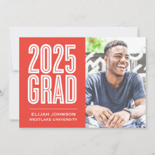 SIMPLY BOLD 2025 GRAD PHOTO GRADUATION INVITATION