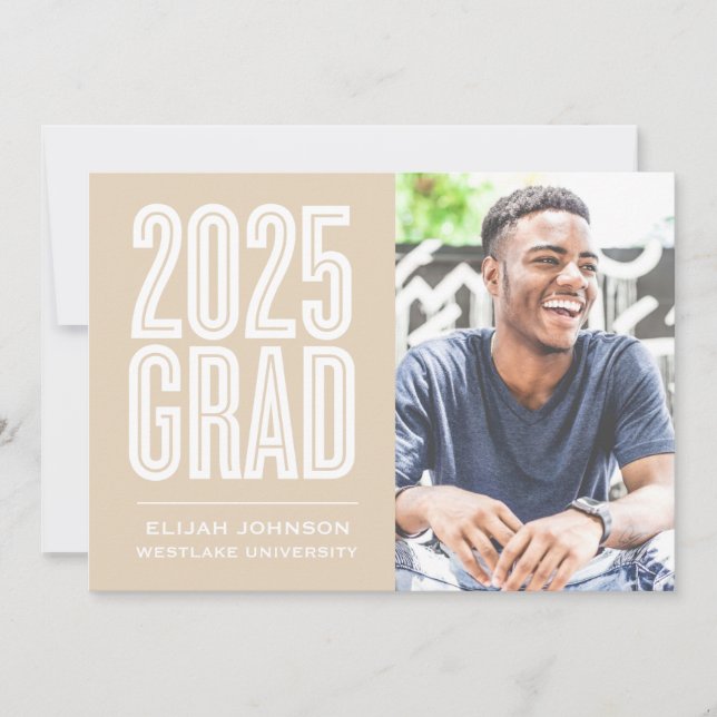 SIMPLY BOLD 2025 GRAD PHOTO GRADUATION INVITATION (Front)