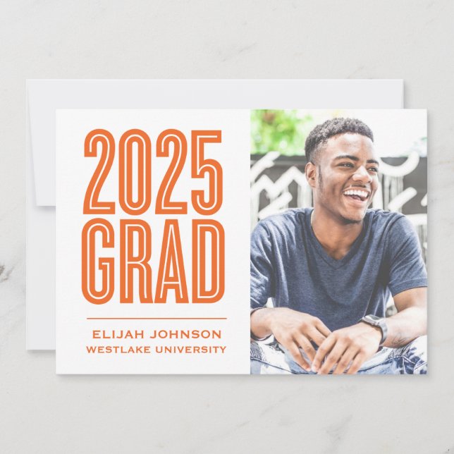 SIMPLY BOLD 2025 GRAD PHOTO GRADUATION INVITATION (Front)