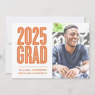 SIMPLY BOLD 2025 GRAD PHOTO GRADUATION INVITATION