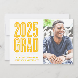 SIMPLY BOLD 2025 GRAD PHOTO GRADUATION INVITATION