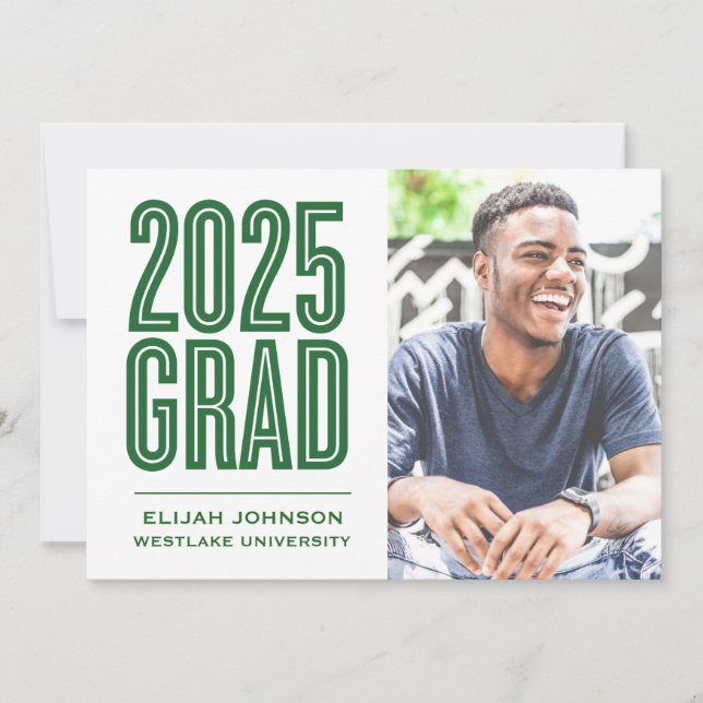 SIMPLY BOLD 2025 GRAD PHOTO GRADUATION INVITATION (Front)