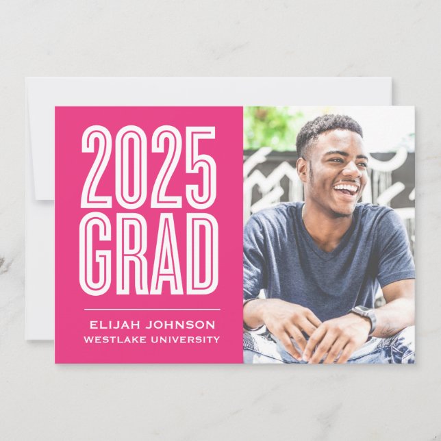 SIMPLY BOLD 2025 GRAD PHOTO GRADUATION INVITATION (Front)