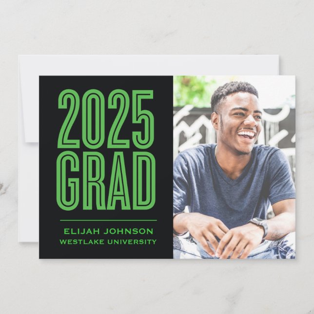 SIMPLY BOLD 2025 GRAD PHOTO GRADUATION INVITATION (Front)