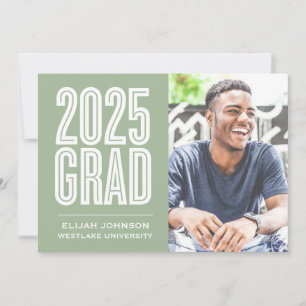 SIMPLY BOLD 2025 GRAD PHOTO GRADUATION INVITATION