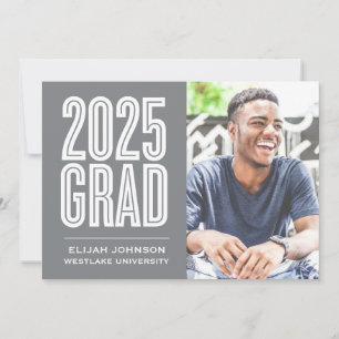 SIMPLY BOLD 2025 GRAD PHOTO GRADUATION INVITATION