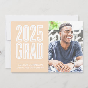 SIMPLY BOLD 2025 GRAD PHOTO GRADUATION INVITATION