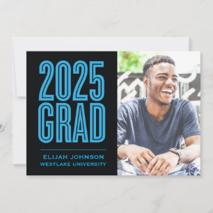 SIMPLY BOLD 2025 GRAD PHOTO GRADUATION INVITATION