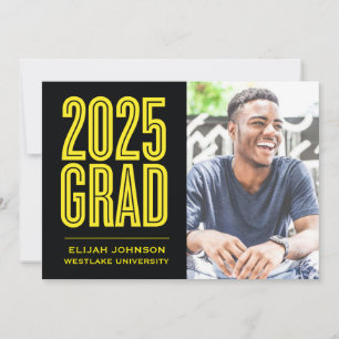 SIMPLY BOLD 2025 GRAD PHOTO GRADUATION INVITATION