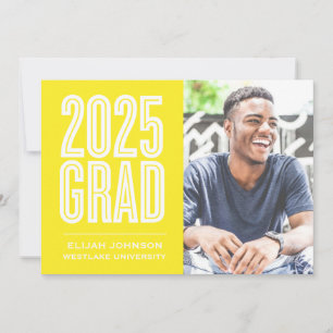 SIMPLY BOLD 2025 GRAD PHOTO GRADUATION INVITATION
