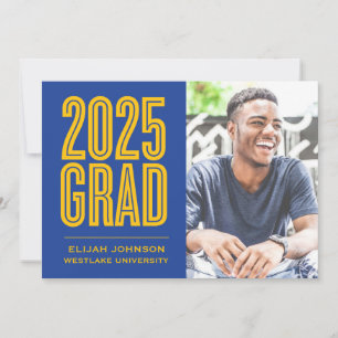 SIMPLY BOLD 2025 GRAD PHOTO GRADUATION INVITATION