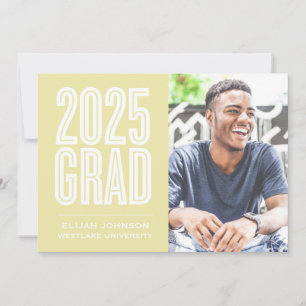 SIMPLY BOLD 2025 GRAD PHOTO GRADUATION INVITATION