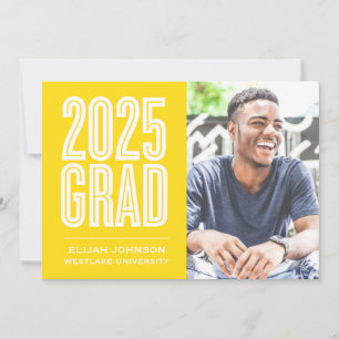 SIMPLY BOLD 2025 GRAD PHOTO GRADUATION INVITATION