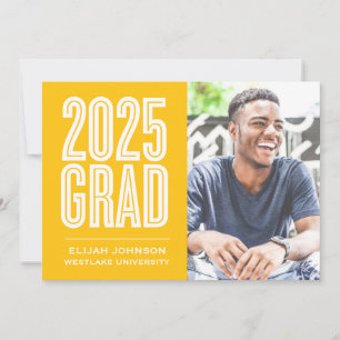 SIMPLY BOLD 2025 GRAD PHOTO GRADUATION INVITATION