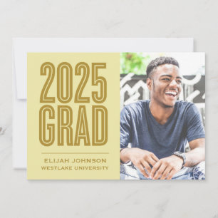 SIMPLY BOLD 2025 GRAD PHOTO GRADUATION INVITATION