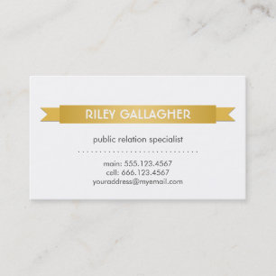 Simply bold gold ribbon banner contemporary style business card