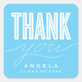 SIMPLY BOLD MODERN THANK YOU GRAD FAVOR STICKER