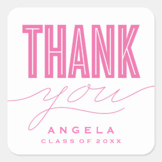 SIMPLY BOLD MODERN THANK YOU GRAD FAVOR STICKER