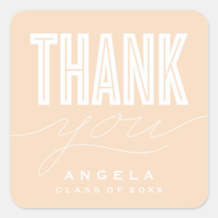 SIMPLY BOLD MODERN THANK YOU GRAD FAVOR STICKER