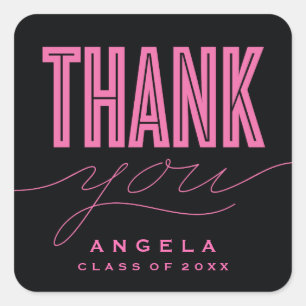 SIMPLY BOLD MODERN THANK YOU GRAD FAVOR STICKER