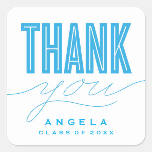 SIMPLY BOLD MODERN THANK YOU GRAD FAVOR STICKER