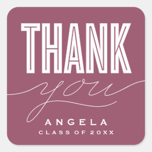 SIMPLY BOLD MODERN THANK YOU GRAD FAVOR STICKER