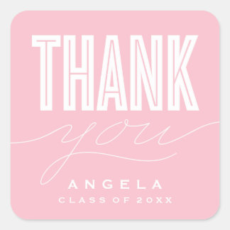 SIMPLY BOLD MODERN THANK YOU GRAD FAVOR STICKER