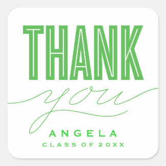 SIMPLY BOLD MODERN THANK YOU GRAD FAVOR STICKER