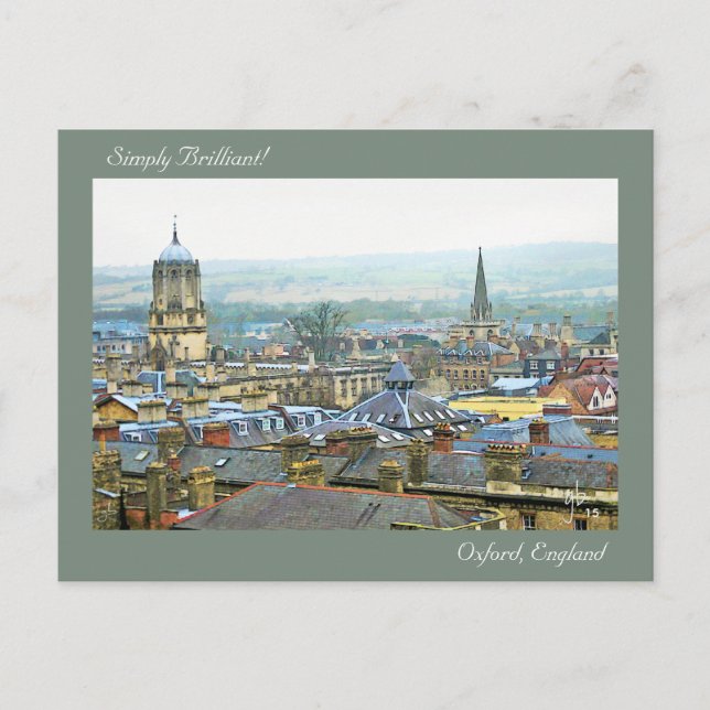 Simply Brilliant, Roof Top View Of Oxford, England Postcard (Front)