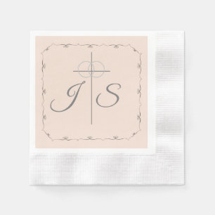 Simply Catholic Champagne Pink Wedding Menu Napkin