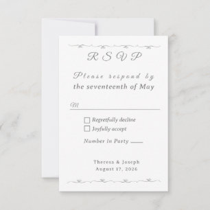 Simply Catholic Wedding White RSVP Card