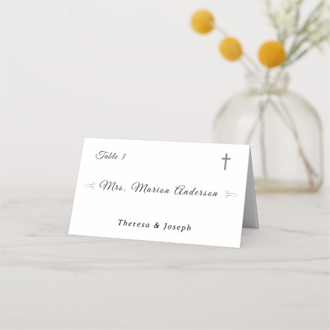 Simply Catholic White Place Card (Front)