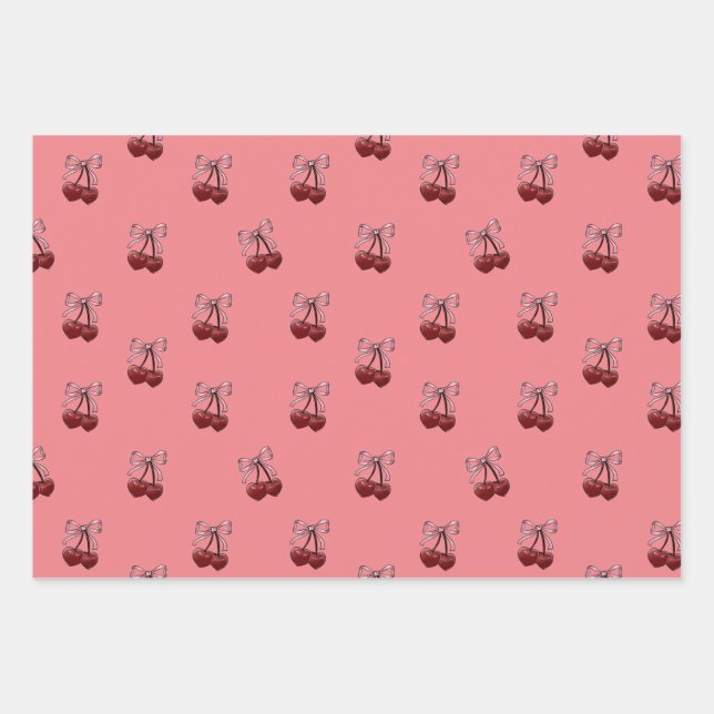 simply Cherries Wrapping Paper Sheet (Front)