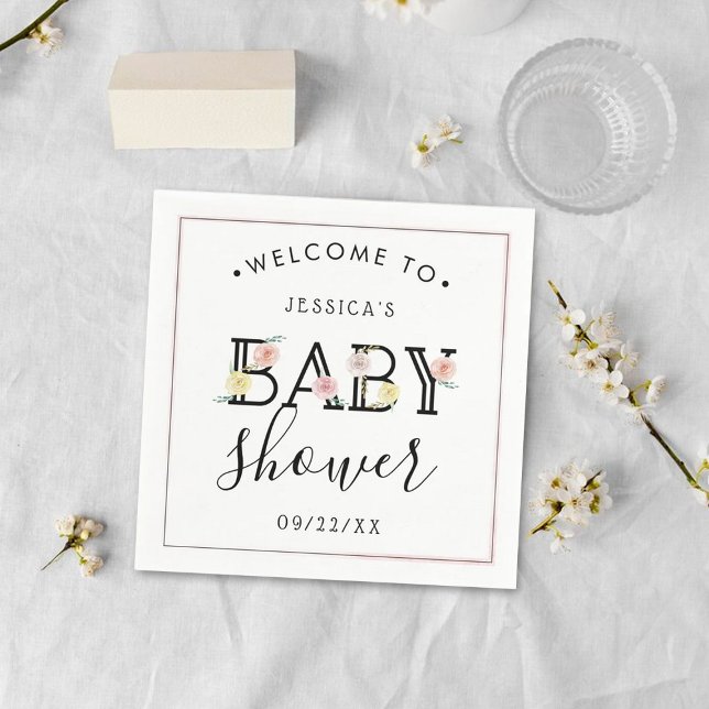Simply Chic Floral Garden Baby Shower Napkin (Creator Uploaded)