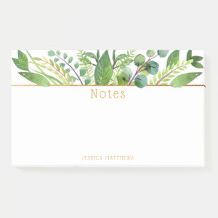 Simply Chic Greenery & Gold Foil Note Pad