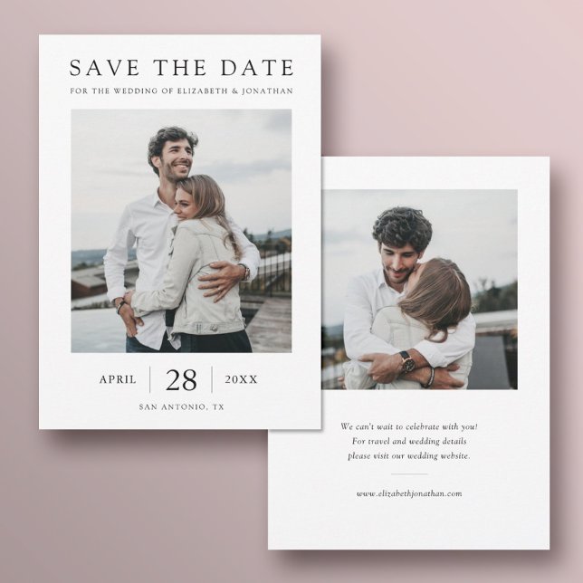 Simply Chic Modern Multi Photo Wedding  Save The Date (Creator Uploaded)