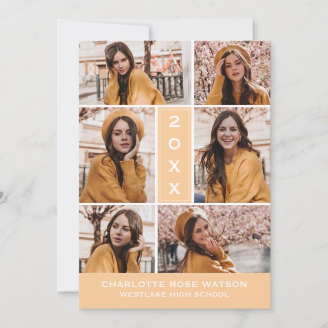 SIMPLY CHIC PHOTO COLLAGE GRADUATION INVITATION (Front)