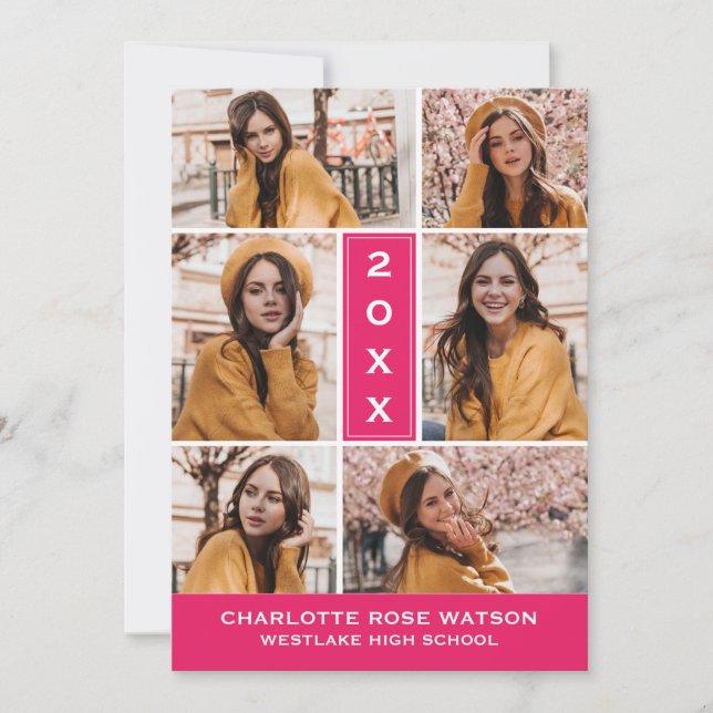 SIMPLY CHIC PHOTO COLLAGE GRADUATION INVITATION (Front)