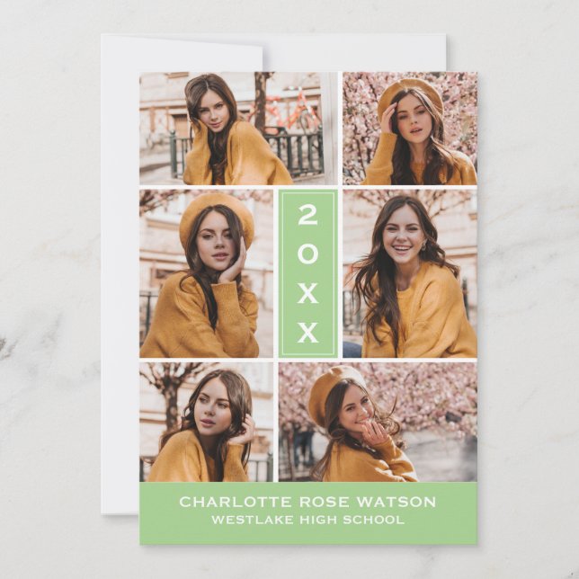 SIMPLY CHIC PHOTO COLLAGE GRADUATION INVITATION (Front)