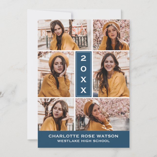 SIMPLY CHIC PHOTO COLLAGE GRADUATION INVITATION (Front)