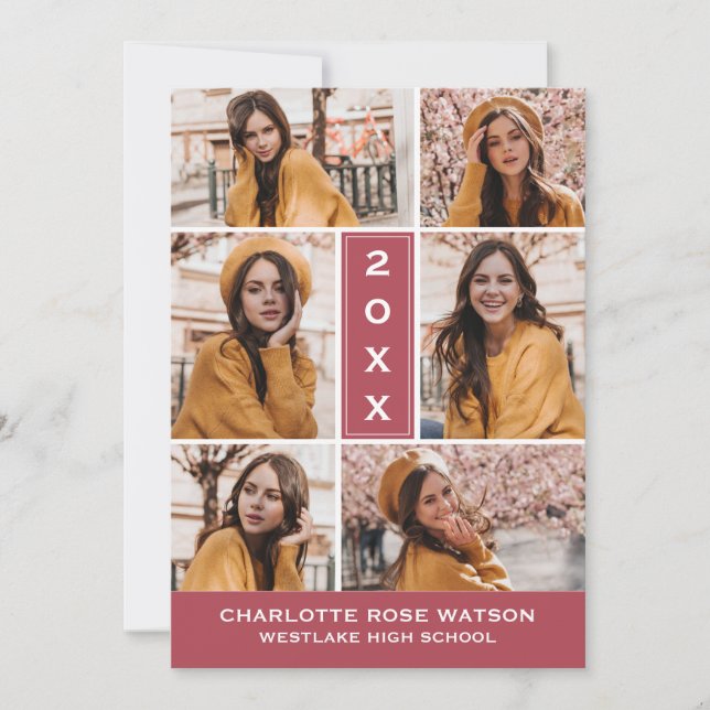 SIMPLY CHIC PHOTO COLLAGE GRADUATION INVITATION (Front)