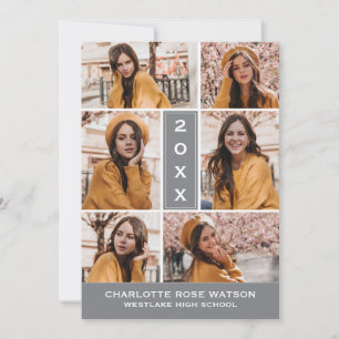 SIMPLY CHIC PHOTO COLLAGE GRADUATION INVITATION