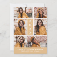 SIMPLY CHIC PHOTO COLLAGE GRADUATION INVITATION
