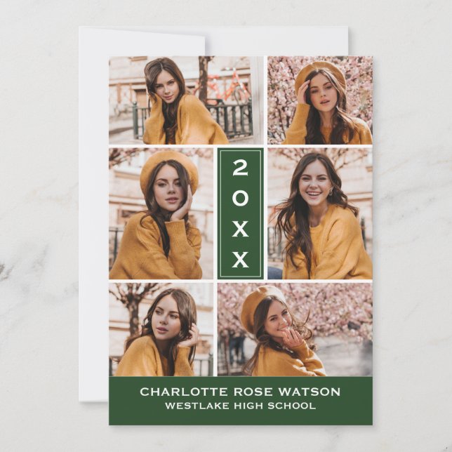 SIMPLY CHIC PHOTO COLLAGE GRADUATION INVITATION (Front)