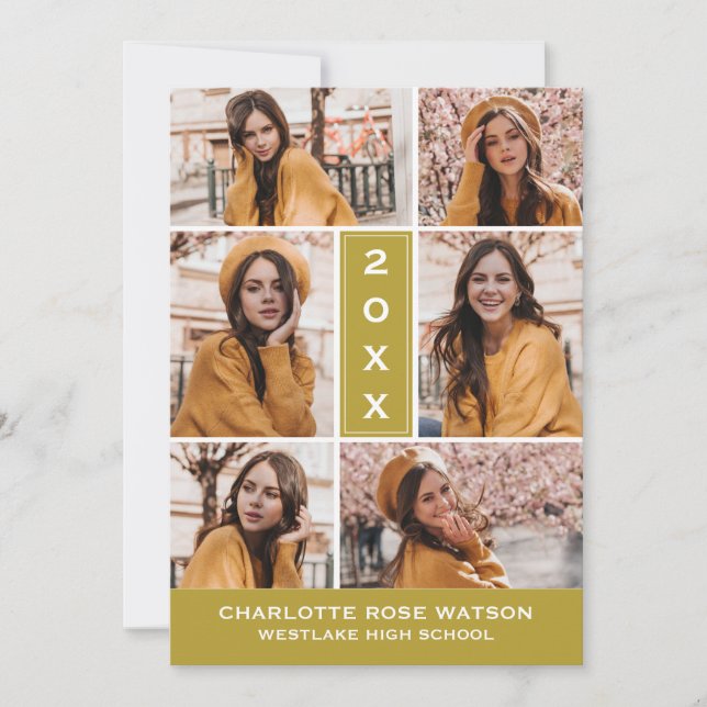 SIMPLY CHIC PHOTO COLLAGE GRADUATION INVITATION (Front)