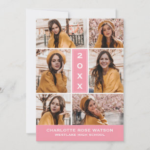 SIMPLY CHIC PHOTO COLLAGE GRADUATION INVITATION