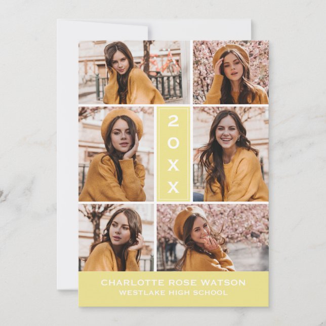 SIMPLY CHIC PHOTO COLLAGE GRADUATION INVITATION (Front)