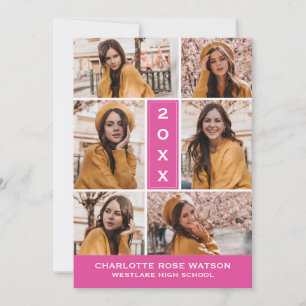 SIMPLY CHIC PHOTO COLLAGE GRADUATION INVITATION