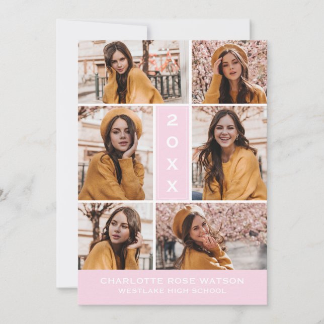 SIMPLY CHIC PHOTO COLLAGE GRADUATION INVITATION (Front)